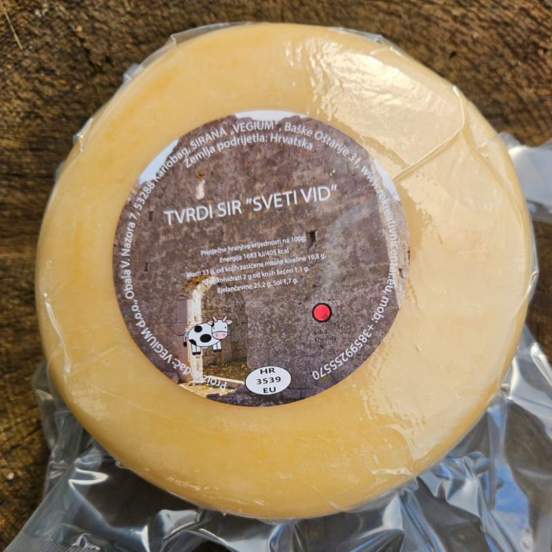 Slika Tvrdi sir ''sveti Vid'' - kolut 1,8 kg